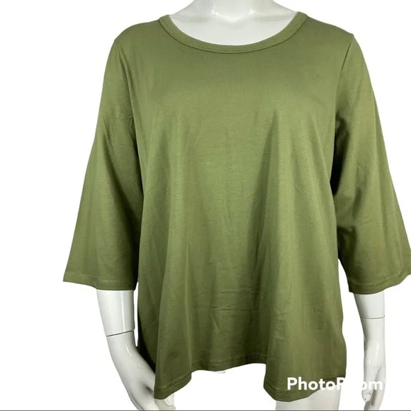 Denim & Co army green top - Picture 3 of 9